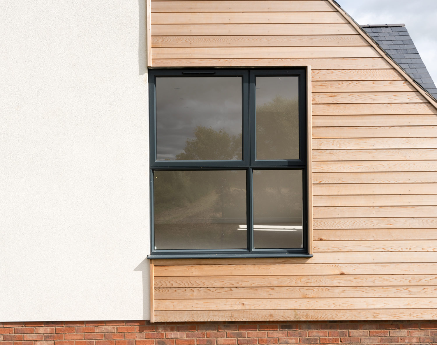 Origin window on the side of a modern house