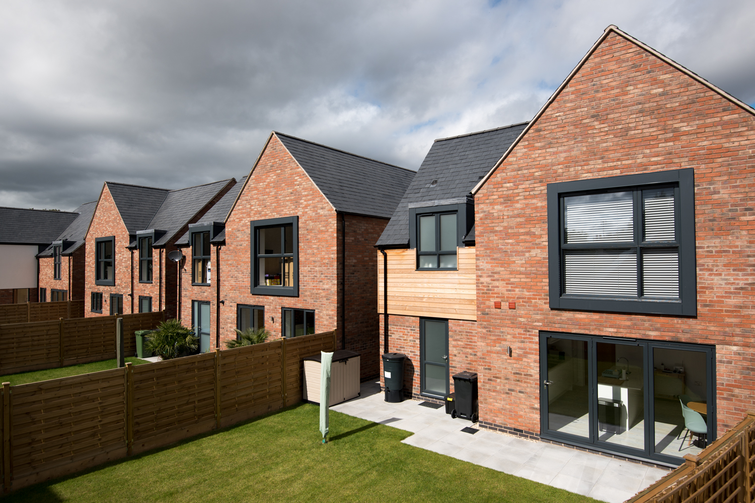 Row of modern build houses