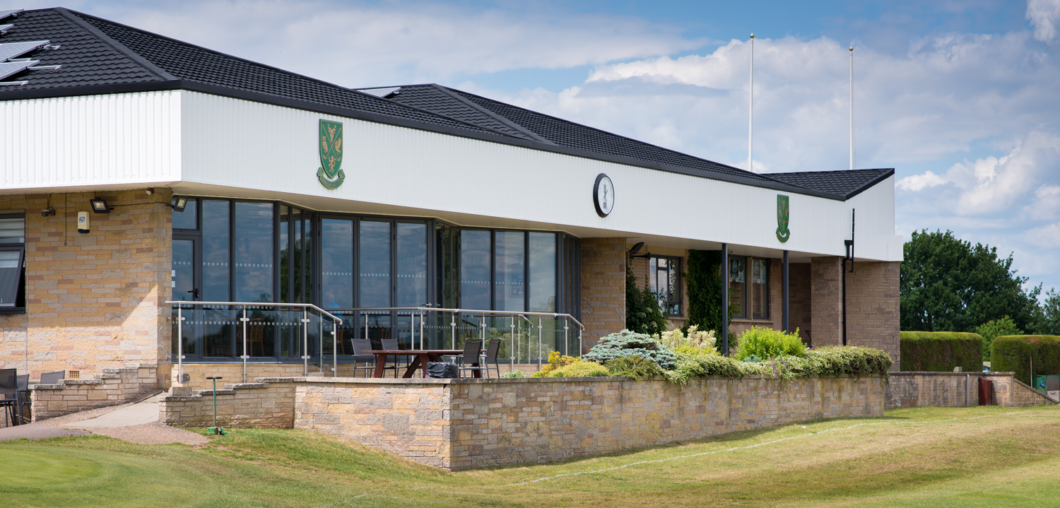 Wide view of the back of a golf club