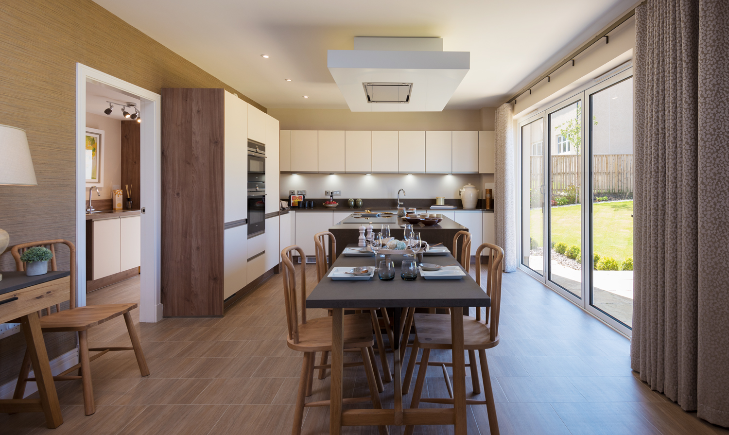 A modern kitchen fitted with Origin bifold doors